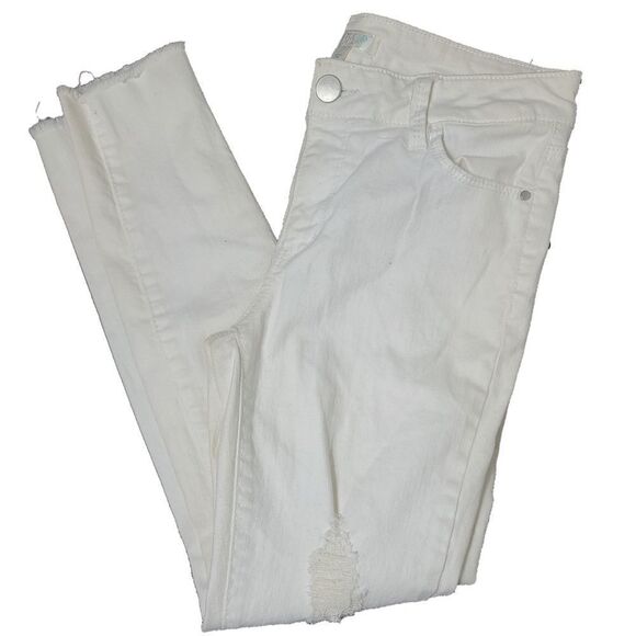 Love fire white destressed fray hem jeans size 7 - Picture 1 of 7